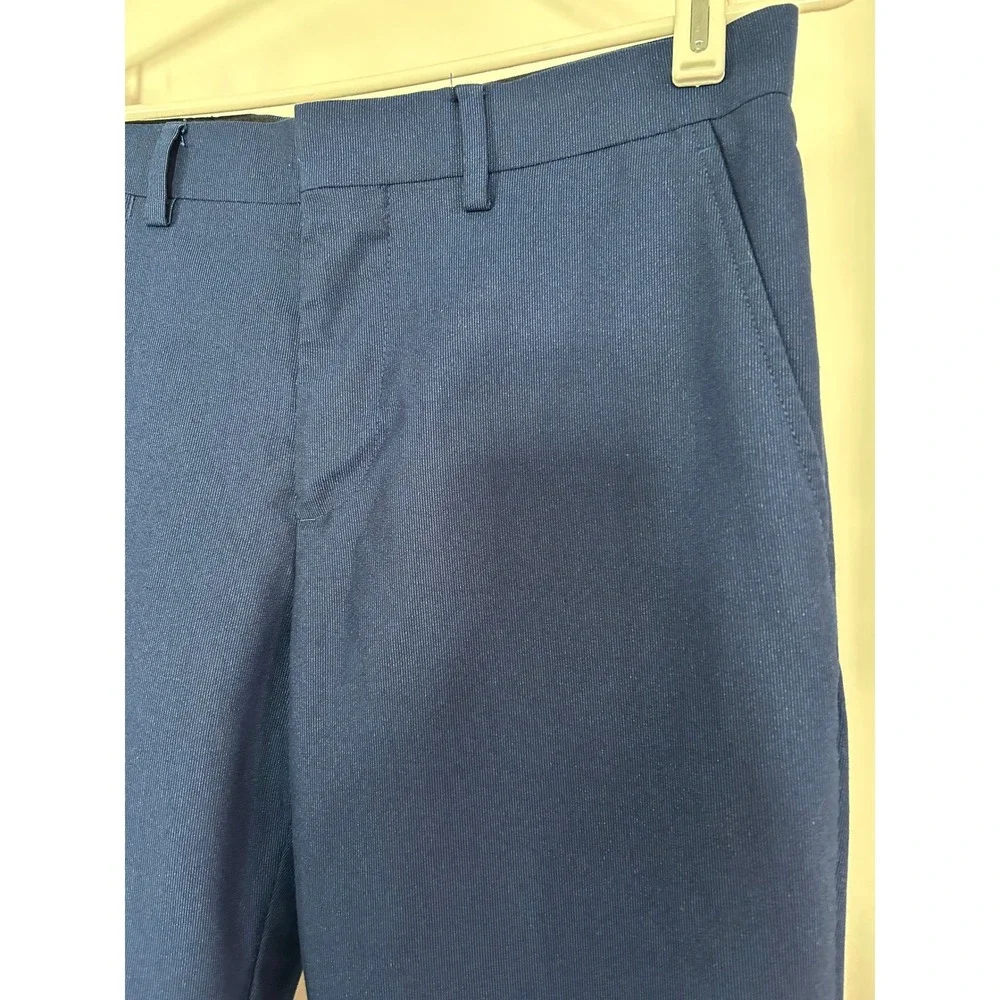 The Savile Row‎ Company Mens Navy Blue Textured Dress Pants 30x32 Flat Front